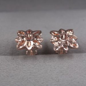 ̵ۥͥå쥹åkɥåɥ󥰥åɥsolid 18k rose gold stud earrings 16mm floral stud earrings au750