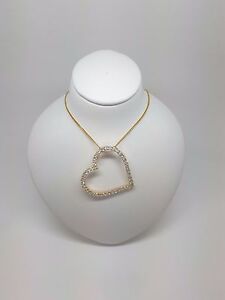 【送料無料】ネックレス　kゴールドハートペンダントスライダードルmiran 080318 9k gold heart cz pen..