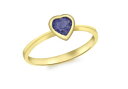 【送料無料】ネックレス イエローゴールドアイオライトハートリング9ct yellow gold iolite heart ring(4)
