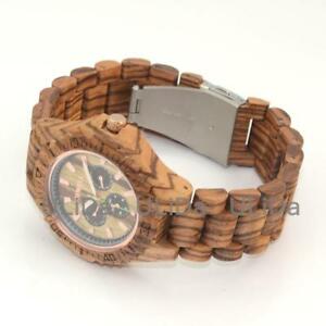 【送料無料】 腕時計 6ピンゼブラウッドモミジクオーツ multifunction sixpin zebrawood maple calendar week men quartz wooden watch