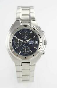 【送料無料】　腕時計　パルサーmensクロノグラフ100mバッテリークオーツpulsar watch mens chronograph blue stainless silver date 100m battery quartz