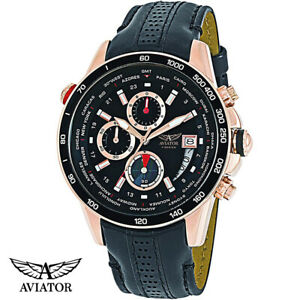 　腕時計　シリーズクロノグラフベルトaviator avw8974g139 world time fseries chronograph leather strap watch men