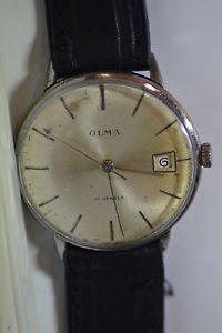 【送料無料】 腕時計 スイスカレンダーメンズolma ~17j rare calas 1703 swiss old c1960s date calendar mens wristwatch