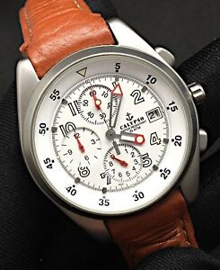 【送料無料】 腕時計 カリプソクロノグラフカレンダークロノスチールクオーツウォッチcalypso 5051 chronograph calendar chrono steel quartz leather 39 mm watch w