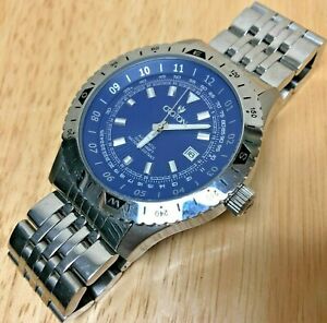 　腕時計　ヘンヨウボク200mhours￣datecroton men 200m moving bezel silver blue selfwinding automatic watch hours~date