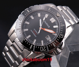【送料無料】 腕時計 43mm parnis schwarz zifferblatt drehlnette 20atm miyota automatic herrenuhr