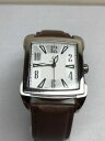 【送料無料】　腕時計　メンズシルバーステンレススチールレザーブラウンbulova mens 96a117 silver stainless steel leather brown