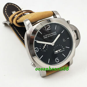 【送料無料】　腕時計　シーガルパワーリザーブポリッシュベゼルウォッチparnis 44mm seagull power reserve polished bezel date automatic military watch