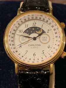 【送料無料】 腕時計 カールトンメンズクォーツムーンフェイズウォッチcarlton mens quartz moon phase watch 36mm 【送料無料】 腕時計 カールトンメンズクォーツムーンフェイズウォッチcarlton mens quartz moon phase watch 36mm
