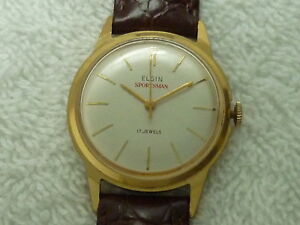 【送料無料】　腕時計　ビンテージスポーツマンマニュアルゴールドスチールジュエルウォッチフルサービスvintage elgin sportsman manual wind gold amp; steel 17 jewel watch fully serviced