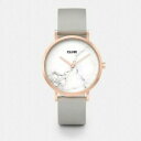 【送料無料】　腕時計　cluse cl40005ラロッシュローズrrp249cluse cl40005 ladies la roche rose gold white marble grey leather watch rrp 249