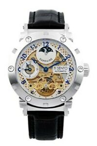 【送料無料】 腕時計 スケルトンステンレススチールサファイアautomatic watch skeleton stainless steel sapphire genuine leather 5atm ts50051