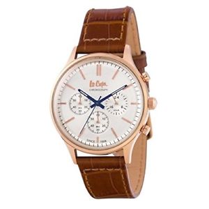 【送料無料】　腕時計　イクーパーロンドンジーンズブランドクロノグラフlee cooper london jeans brand men chronograph brown leather lc6293434