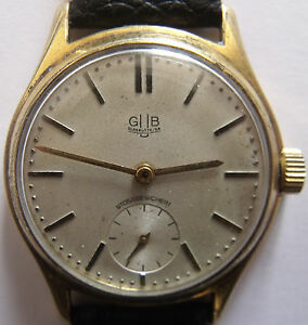 ̵ۡӻס饹ҥåƥɥĥågubglashuttegold plated germany wrist watch men,s