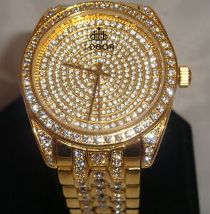 楽天hokushin【送料無料】　腕時計　loborスイスクオーツgoldgermany ice blingmens lobor watch swiss quartz gold plated water resistant germany ice bling