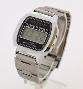 　腕時計　аビンテージメンズソソクオーツelektronika 5 29351а b6204a unique vintage mens ussr soviet quartz wristwatch