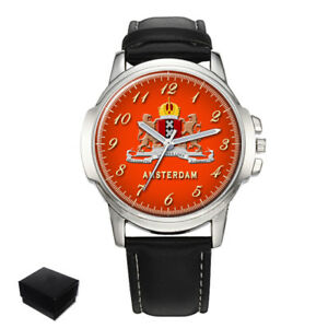 楽天hokushin【送料無料】　腕時計　city of amsterdam coat of arms netherlands gentsmens wrist watch gift engravingcity of amsterdam coat of arms netherlands