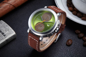 ̵ۡӻסӥơ饷åĥǥʡå꡼men vintage classic quartz watches designer leather male calendar watch green