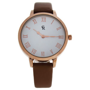 　腕時計　シャーロットラファエリラゴールドブラウンレザーストラップウォッチcharlotte raffaelli crb003 la basicrose goldbrown leather strap watch forwomen