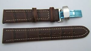 【送料無料】　腕時計　ブラウンレザーストラップダブルバックルスチールサイズ