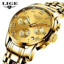 【送料無料】 腕時計 lige mensトップブランドビジネスクオーツlige mens wristwatches top brand luxury business quartz gold wristwatch men full