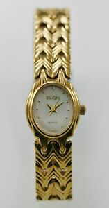 【送料無料】 腕時計 エルギンwomensゴールドresisバッテリーmopクオーツelgin watch womens stainless gold steel easy read water resis battery mop quartz