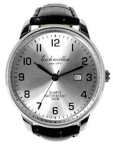 【送料無料】　腕時計　ブラックウォッチレザーストラップメンズクオーツアナログ