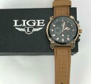 【送料無料】 腕時計 レザーウォッチクォーツメンズラグジュアリーlige men watch male leather automatic date quartz watches mens luxury