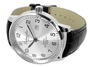 【送料無料】　腕時計　ブラックウォッチレザーストラップメンズクオーツアナログ