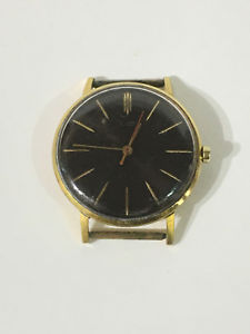 【送料無料】 腕時計 ビンテージソvintage ussr ultra thin gold plated wristwatch luch