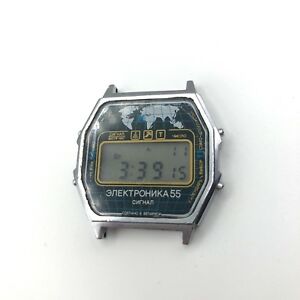 　腕時計　デジタルクロノグラフヴィンテージマップソソオリジナルウォッチdigital elektronika 5 55 chronograph vintage lcd watch map soviet ussr original