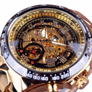 【送料無料】　腕時計　スポーツデザインベゼルゴールデンメンズウォッチスケルトンウォッチsport design bezel golden watch mens wrist watches men automatic skeleton watch