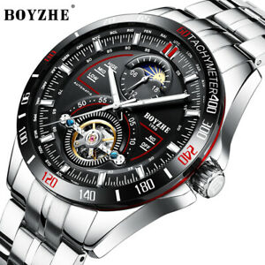 【送料無料】 腕時計 ムーンフェイズboyzhe wl019g uomini damp;39;affari orologio meccanico automatico moon phase z9u8