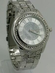 ̵ۡӻסեå󥷥Сȡ󥯥֥ǥ֥쥹å fashion iced out silver tone clubbing ladies bracelet watch