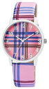 【送料無料】 腕時計 クォーツピンクウォッチパープルホワイトモダンラインアナログwomens quartz watch pink purple white modern lines analogue w60463613094350(2)