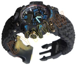 【送料無料】 腕時計 スポーツスイミングblue military paracord survival whistles sport swimming wrist watch tactical