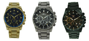 【送料無料】 腕時計 ロンドンメンズメタルクロノグラフタキメーターny london mens metal decorative wristwatch chronograph tachymeter date quartz