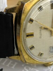 【送料無料】　腕時計　ミリタイムゾーンメンズゴールド listing1971 35mm timex electronic time zone mens gold wrist watch day date watches men