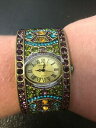 【送料無料】　腕時計　ハイジアールデコカフウォッチheidi daus divinely deco multigemstone cuff watch 1ar492