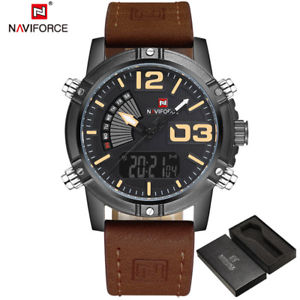 【送料無料】　腕時計　メンズファッションスポーツクォーツウォッチnaviforce mens fashion sport watches quartz leather military waterproof watch