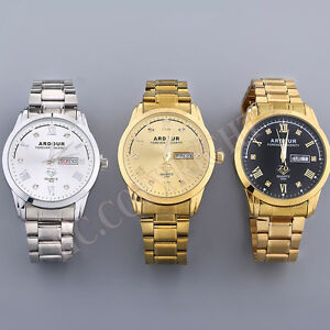 CORNELL design 18k gold plated 腕時計 Cornell Men's Gold Quad Watch with Leather Strap by M.LaHart