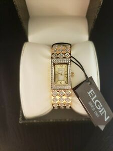 【送料無料】 腕時計 エルギンブレスレットelgin luxurious women gold bracelet watch