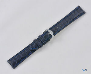 【送料無料】　腕時計　レザーウォッチストラップhirsch aristocrat leather watch strap in blue