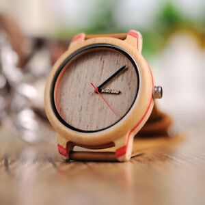 【送料無料】　腕時計　ボボメンズレザーウォッチストラップボックスbobo bird luxury wooden watch mens leather straps gifts for him dad son wood box