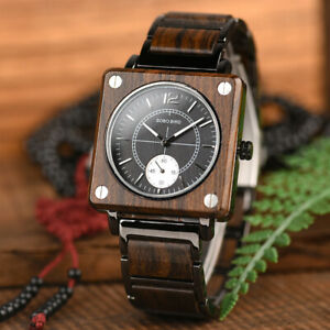 【送料無料】 腕時計 ボボメンズスタイリッシュクオーツbobo bird natural handmade square gents men’s stylish wooden quartz wristwatch