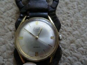 【送料無料】 腕時計 メンズオリンピックメッキスイス1960s mens avia olympic 17j gold plated wind up wrist watch working, swiss made