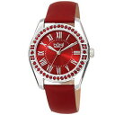 yz@rv@o[XtXL[NX^bhU[XgbvEHb` womens burgi bur206rd quartz swarovski crystal red leather strap watch