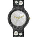 【送料無料】 腕時計 ヒップホップシリコンジーンズノワールブランパールmontre femme hip hop pearls hwu0493 small 32mm silicone jeans noir blanc perle