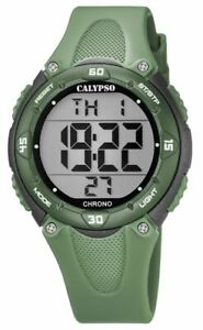 【送料無料】　腕時計　カリプソクオーツデジタルグリーンタイムゾーンアラームcalypso watch quartz digital green with 2 time zone alarm stop function k57417