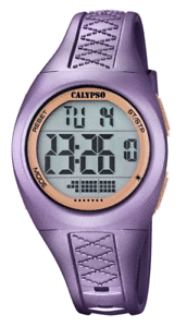 【送料無料】　腕時計　カリプソレディースデジタルcalypso watches ladies wrist watch digital watch with 2 time zone purple k56685